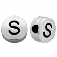 Metal-look beads letter S Antique Silver