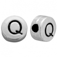 Metal-look beads letter Q Antique Silver