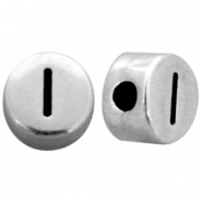 Metal-look beads letter I Antique Silver