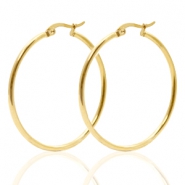 Stainless Steel earrings creole 40mm Gold
