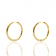 Stainless Steel earrings creole 17mm Gold