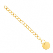 Stainless Steel findings extension chain coin 8mm Gold