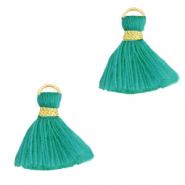 Tassels 1.5cm Gold-Jade Green