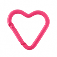 Colourful jewellery findings key chain heart Neon Pink