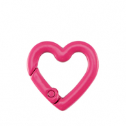 Colourful jewellery findings key chain heart Neon Pink