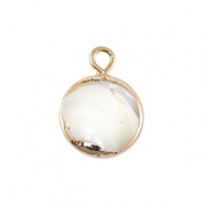 BQ Freshwater pearls charm round Gold-Natural White