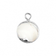 BQ Freshwater pearls charm round Silver-Natural White