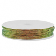 Macramé bead cord braided 1mm Multicolour-Orange Green Metallic