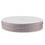 Macramé bead cord braided 1mm Light Purple Metallic