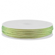 Macramé bead cord braided 1mm Light Green-Gold Metallic