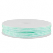 Macramé bead cord braided 1mm Light Mint Green Metallic