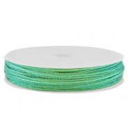 Macramé bead cord braided 0,8mm Green Metallic