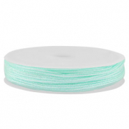 Macramé bead cord braided 0,8mm Light Mint Green Metallic