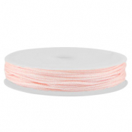 Macramé bead cord braided 0,8mm Light Pink Metallic