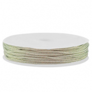 Macramé bead cord braided 0,8mm Silver-Pink Metallic