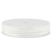 Macramé bead cord braided 0,8mm White Metallic
