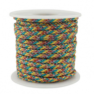 Trendy cord braided 3.5mm Yellow-Green-Red
