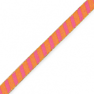 Ribbon text stripes Orange-Pink
