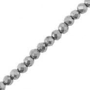 Round hematite beads 3mm faceted cut Silver
