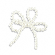 Statement charms pearl double bow Pearl White