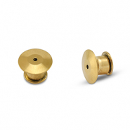 Stainless steel findings locking pin back Gold