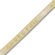 Ribbon text "Après chic" Sand Beige-Gold-White