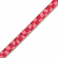 Ribbon text chequered Pink-Red-Gold