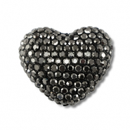 Bohemian beads heart Anthracite