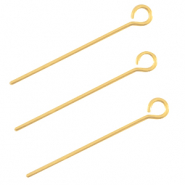 DQ European metal eyepins 25mm Gold (nickel free)