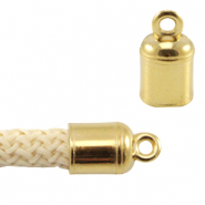 DQ European metal end cap with loop for 5mm cord Gold (nickel free)