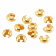 DQ European metal brass crimp covers for crimpbead / knot untill 4mm Gold (nickel free)