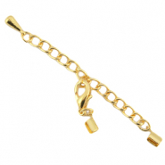 DQ metal extension chain set with lobster clasp and 2mm clip Gold (nickel free)