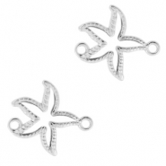 DQ European metal charms connector starfish Antique Silver (nickel free)