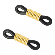 Rubber loop ends Black-gold