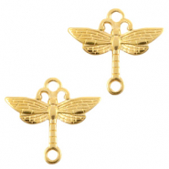 DQ European metal charms connector dragonfly Gold (nickel free)