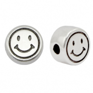DQ European metal beads smiley 7mm Antique Silver (nickel free)