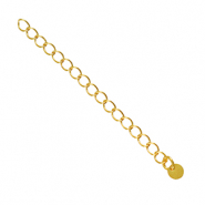 DQ European metal findings extension chain coin 4mm Gold (nickel free)