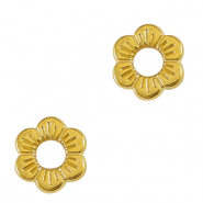DQ European metal charms connector flower 12mm Gold (nickel free)