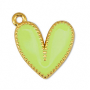 DQ European metal charms heart Lime Yellow-Gold (nickel free)
