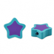 Polymer beads star Purple-Turquoise Blue