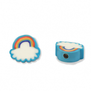 Polymer beads rainbow Blue-White