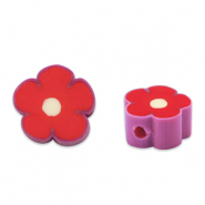 Polymer beads flower Red-Mauve Purple