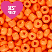 Glass seed beads 8/0 (3mm) Neon Orange