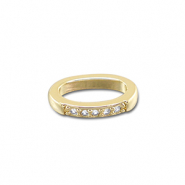 Brass TQ metal charms oval Gold