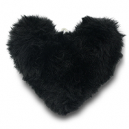 Statement charms pompom heart Black