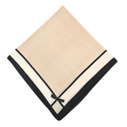 Scarf with bow Light Brown-White-Black