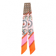 Bandana scarf with vibrant print Light Pink-Orange-Pink