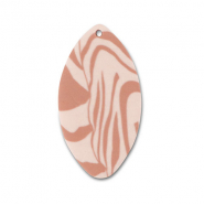 Polymer pendants leaf Light Peach Pink-Light Brown