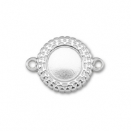 BY31® Stainless steel connector with setting for SS30 flat back Silver