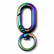 Colourful jewellery findings key chain oval Black-AB coating